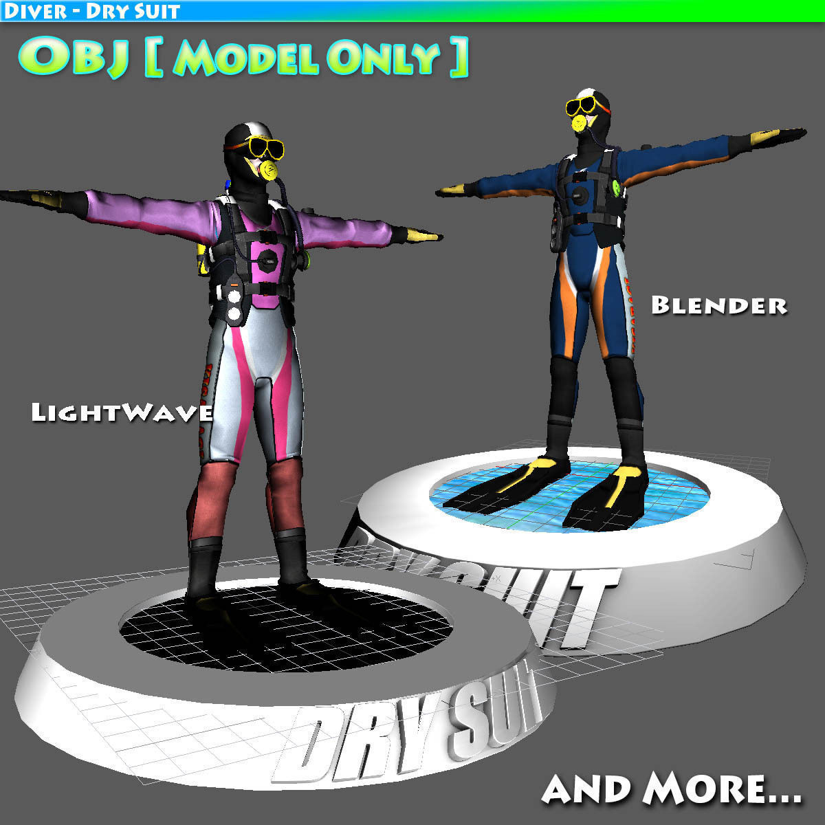 Diver - Dry Suit Low-poly 3D model_25