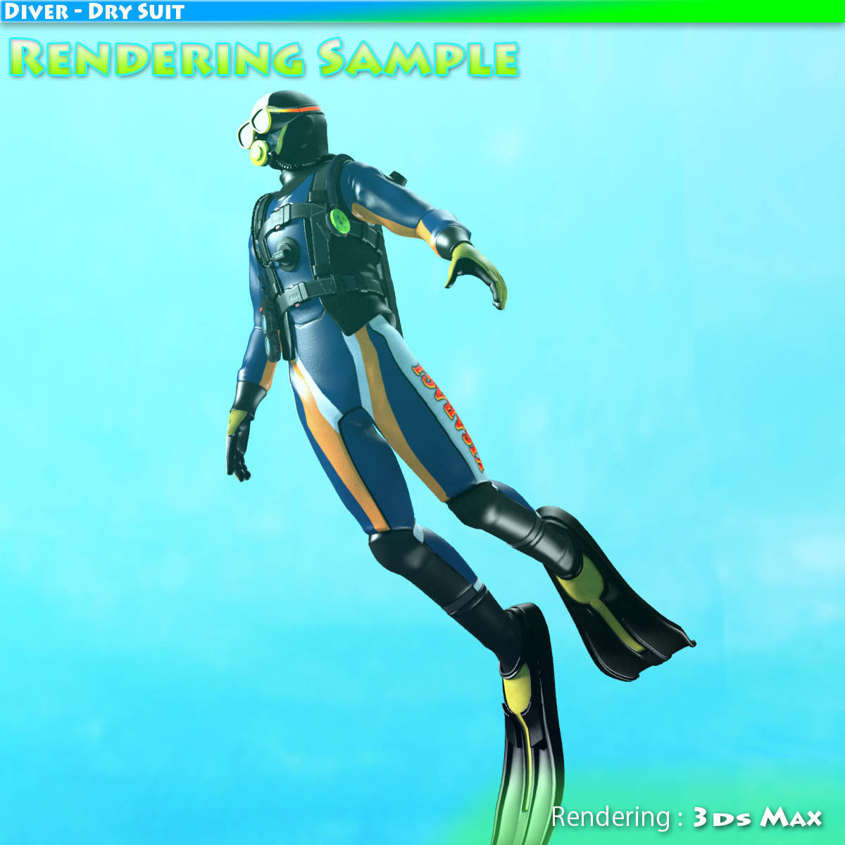 Diver - Dry Suit Low-poly 3D model_32