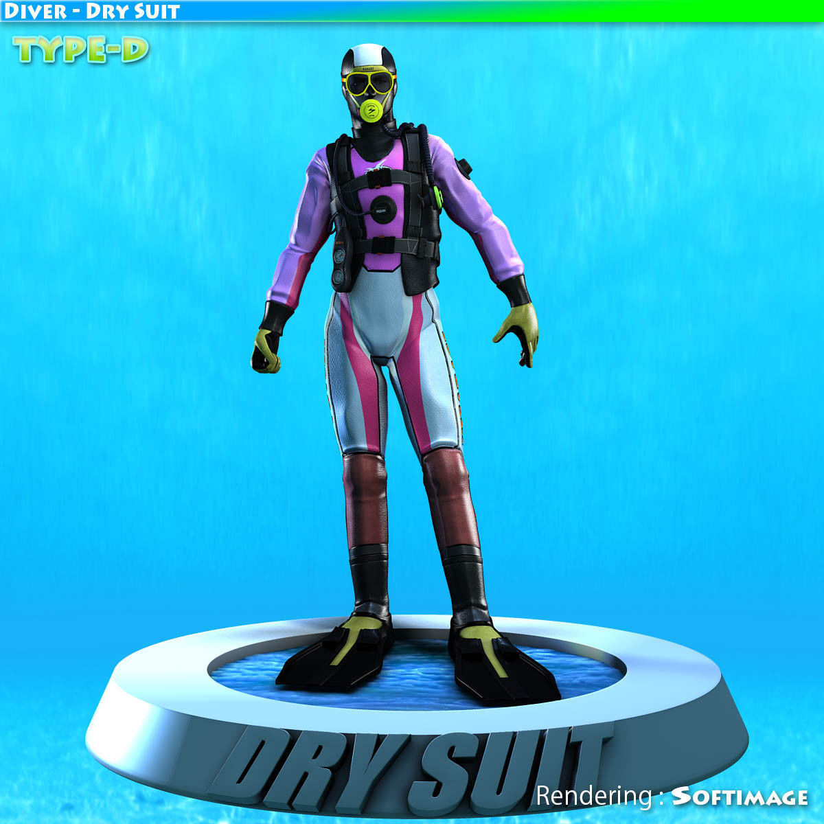 Diver - Dry Suit Low-poly 3D model_15
