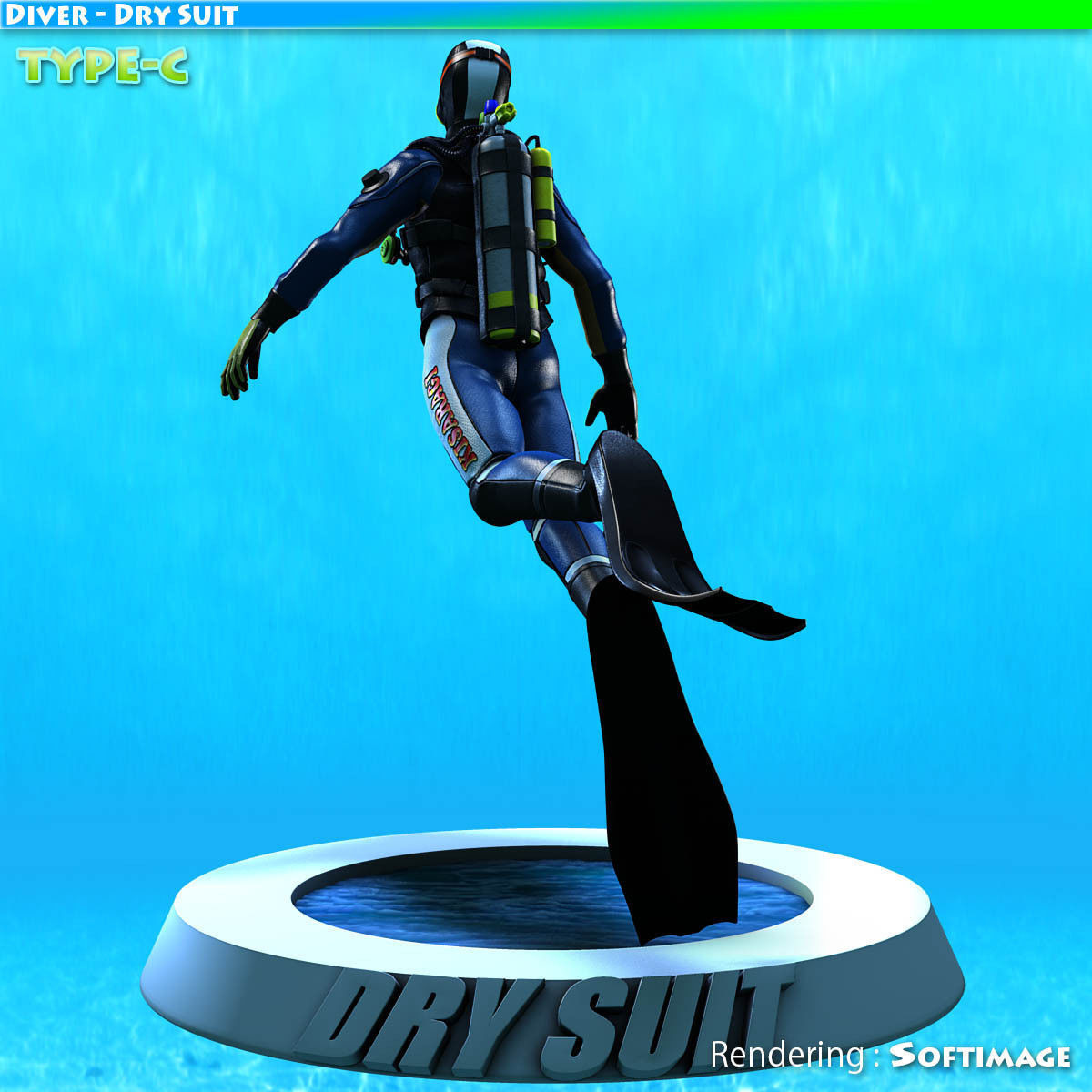 Diver - Dry Suit Low-poly 3D model_14