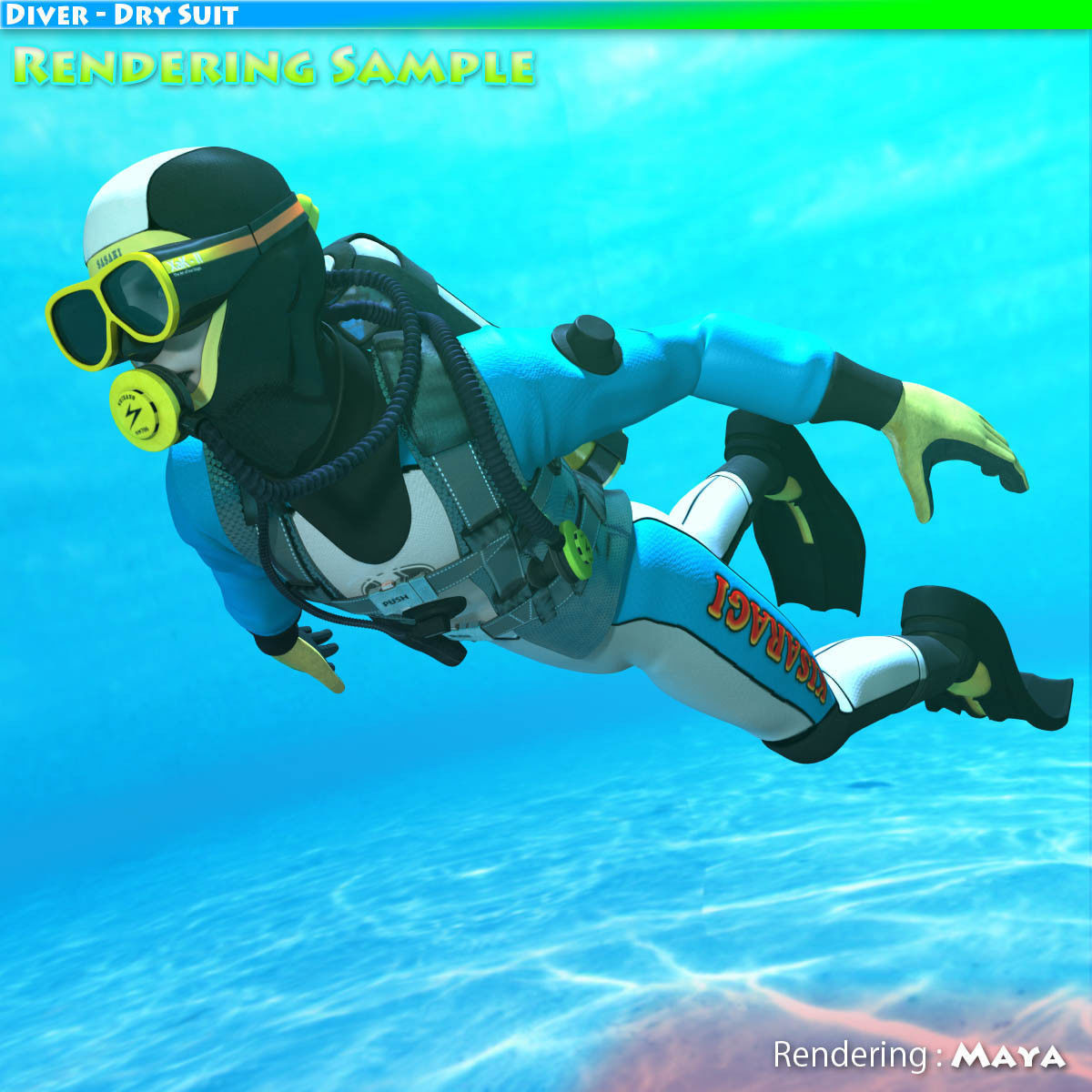 Diver - Dry Suit Low-poly 3D model_33