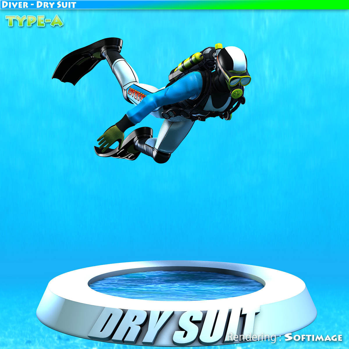 Diver - Dry Suit Low-poly 3D model_7