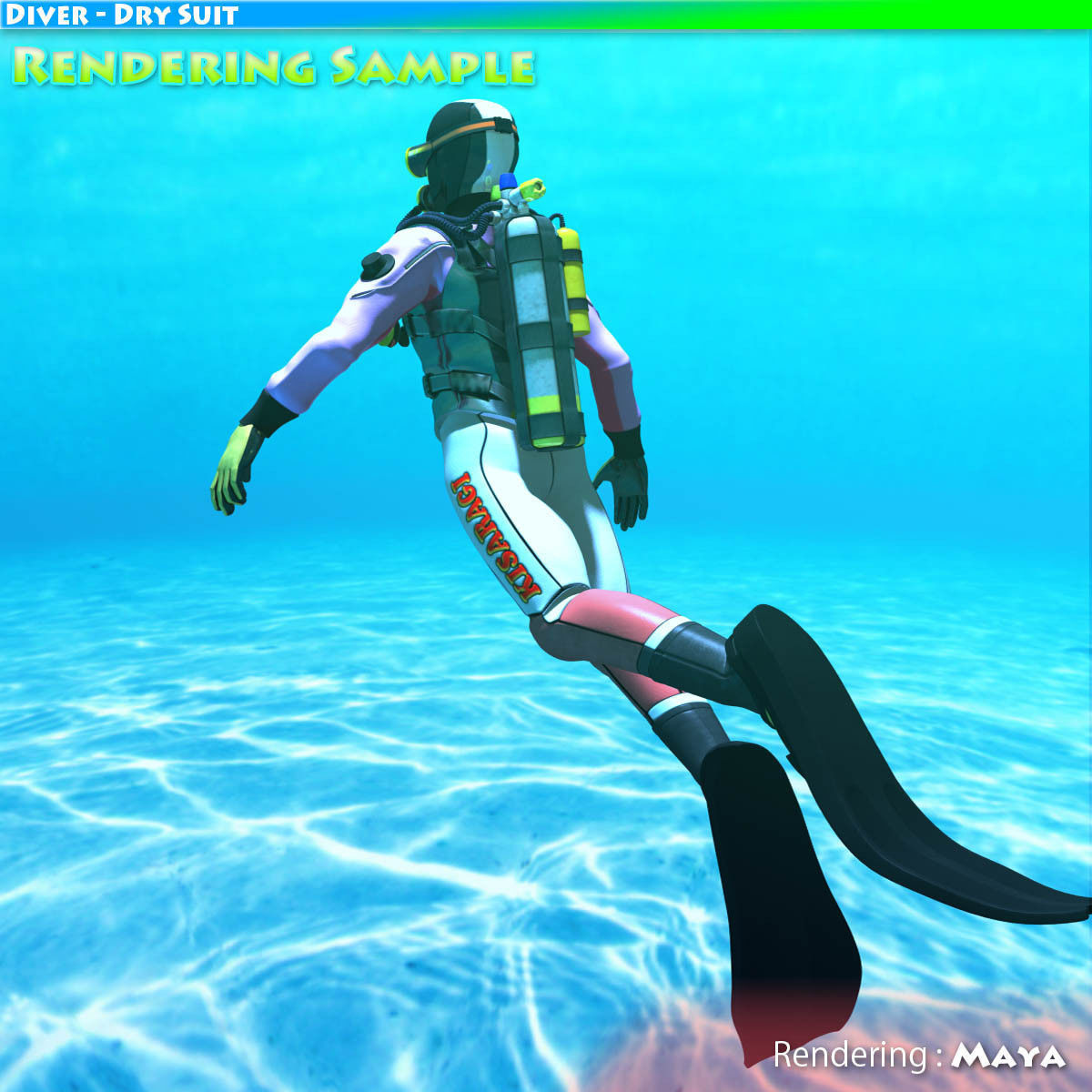 Diver - Dry Suit Low-poly 3D model_34
