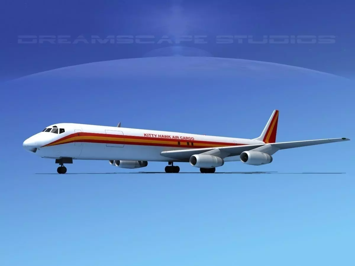 Douglas DC-8-63F Kitty Hawk Air cargo 3D model