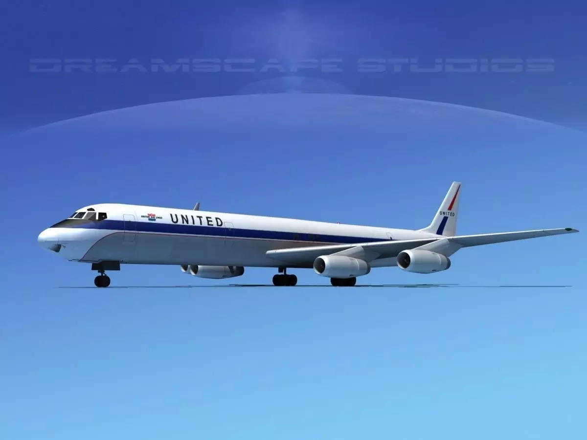 Douglas DC-8-63F United 3D model