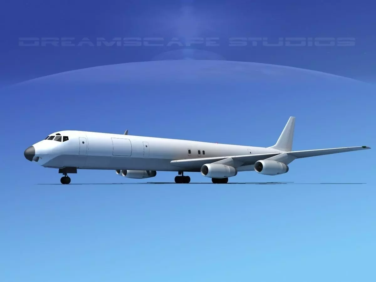 Douglas DC-8-63F Unmarked 1 3D model