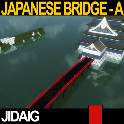 Japanese Bridge - A 3D model_4