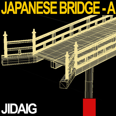 Japanese Bridge - A 3D model_7