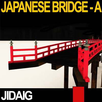 Japanese Bridge - A 3D model_5