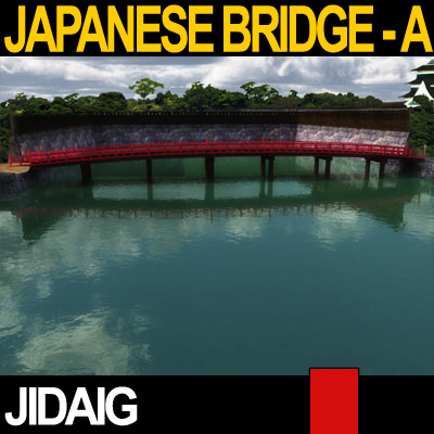 Japanese Bridge - A 3D model_6