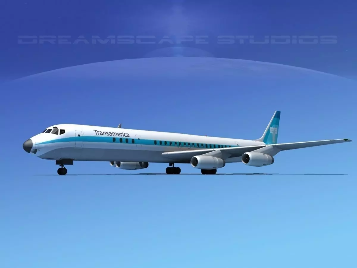 Douglas DC-8-63 Transamerica 3D model