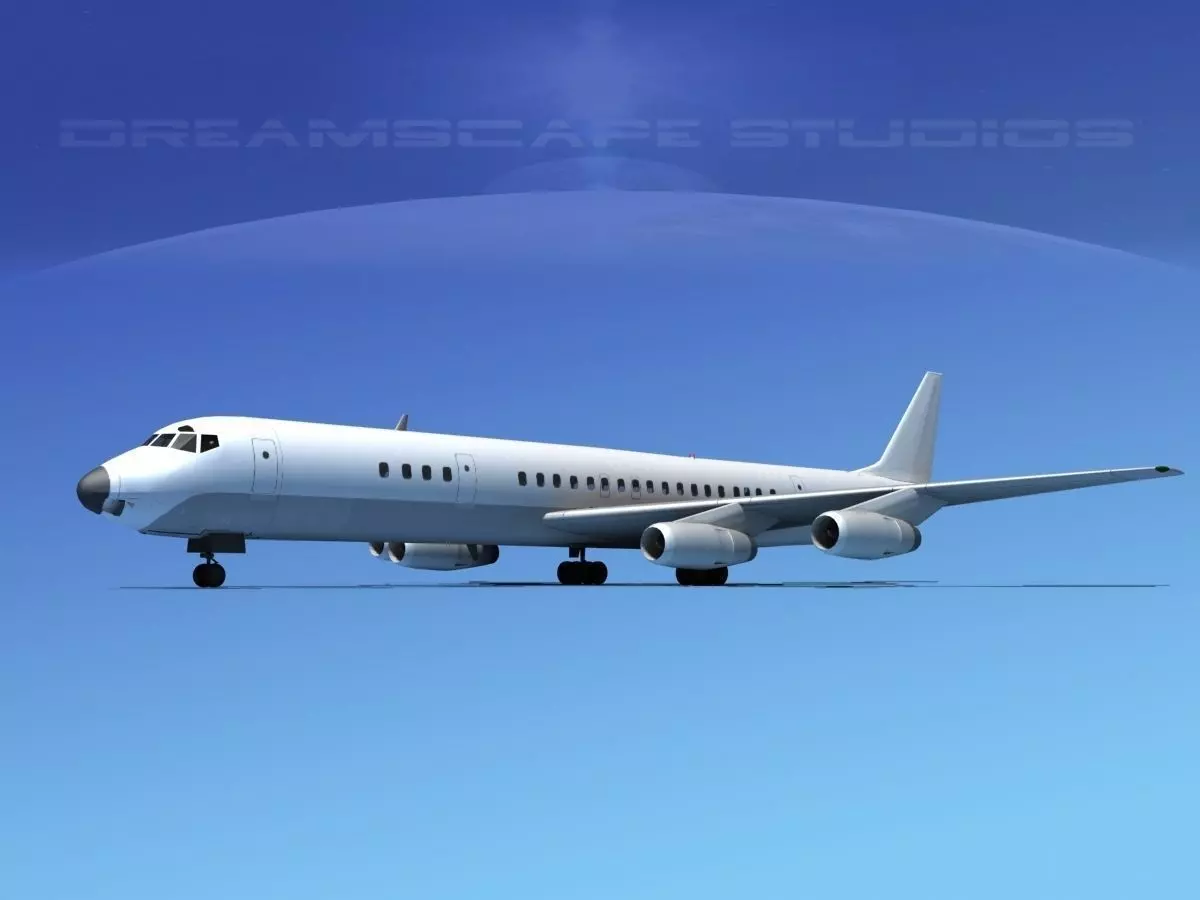 Douglas DC-8-63 Unmarked 1 3D model