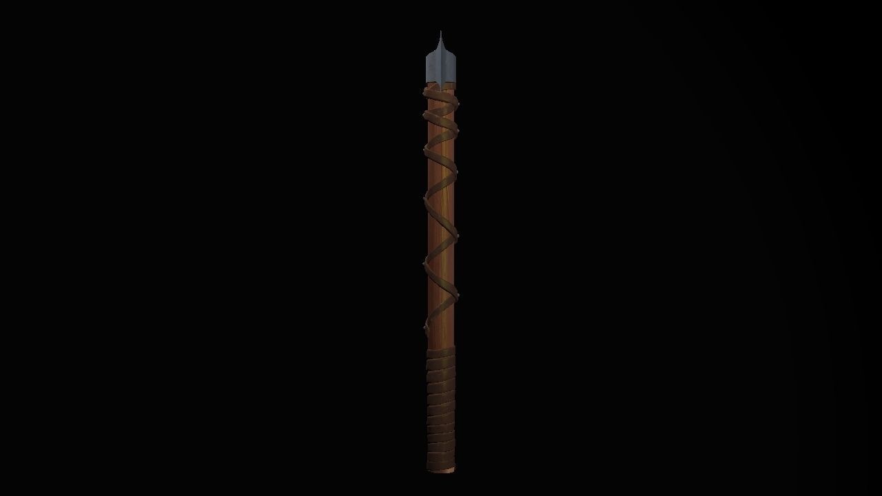 Short War Axe 02 Low-poly 3D model_6