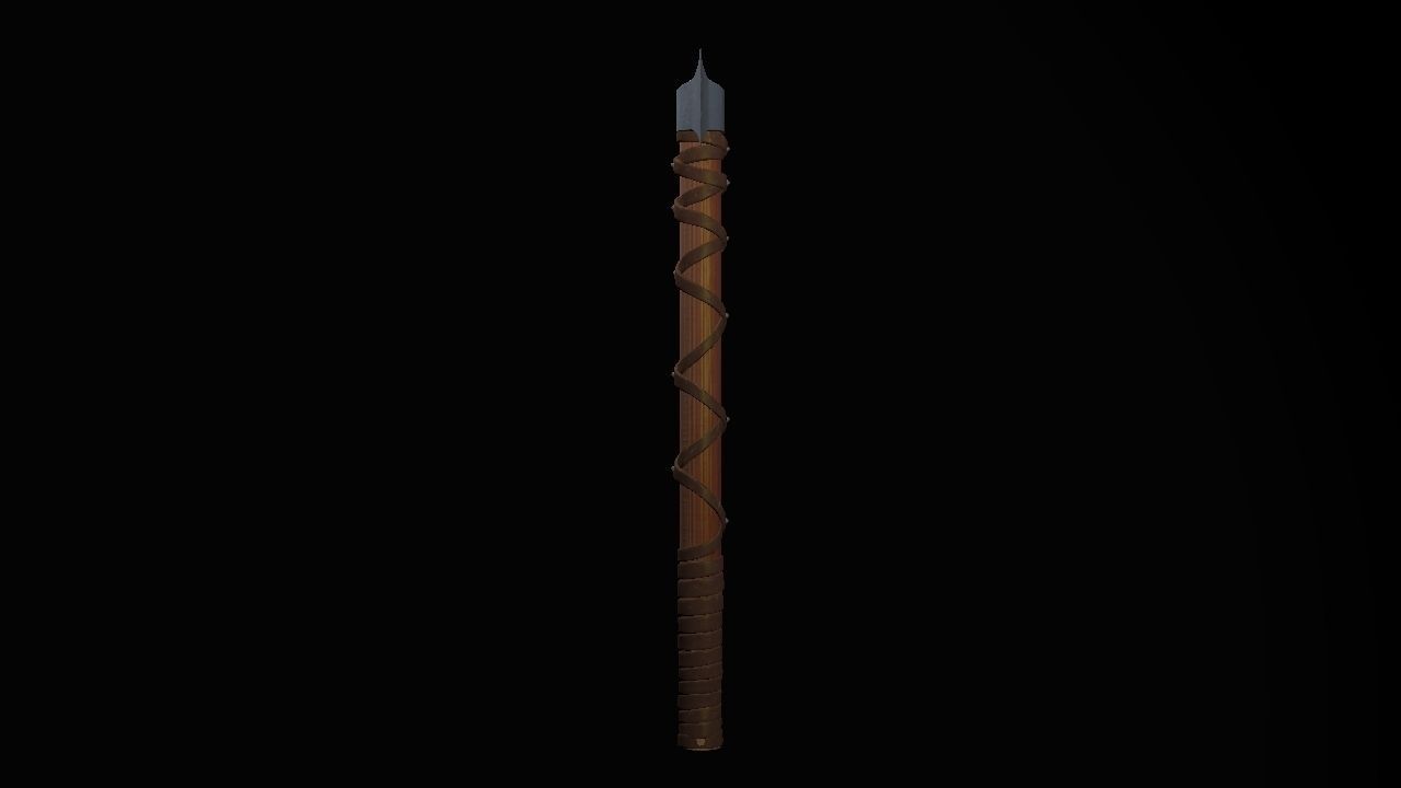 Short War Axe 02 Low-poly 3D model_1