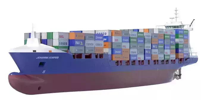 140 m Container Ship 3D model 140 m Container Ship 3D model