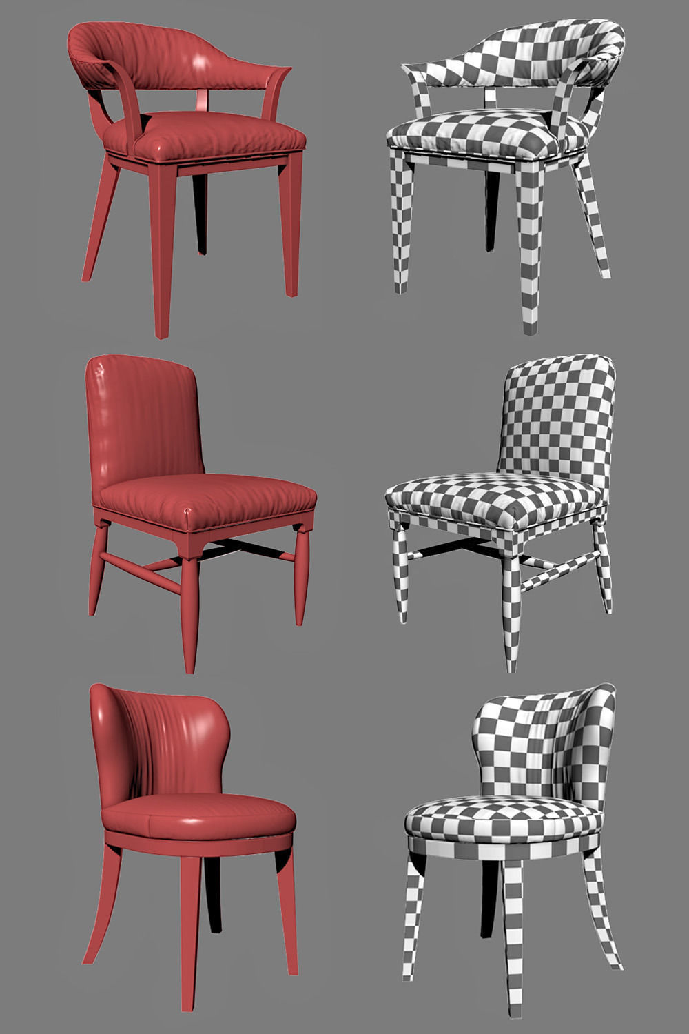 DINING Chair Pack - Set II 3D model_5