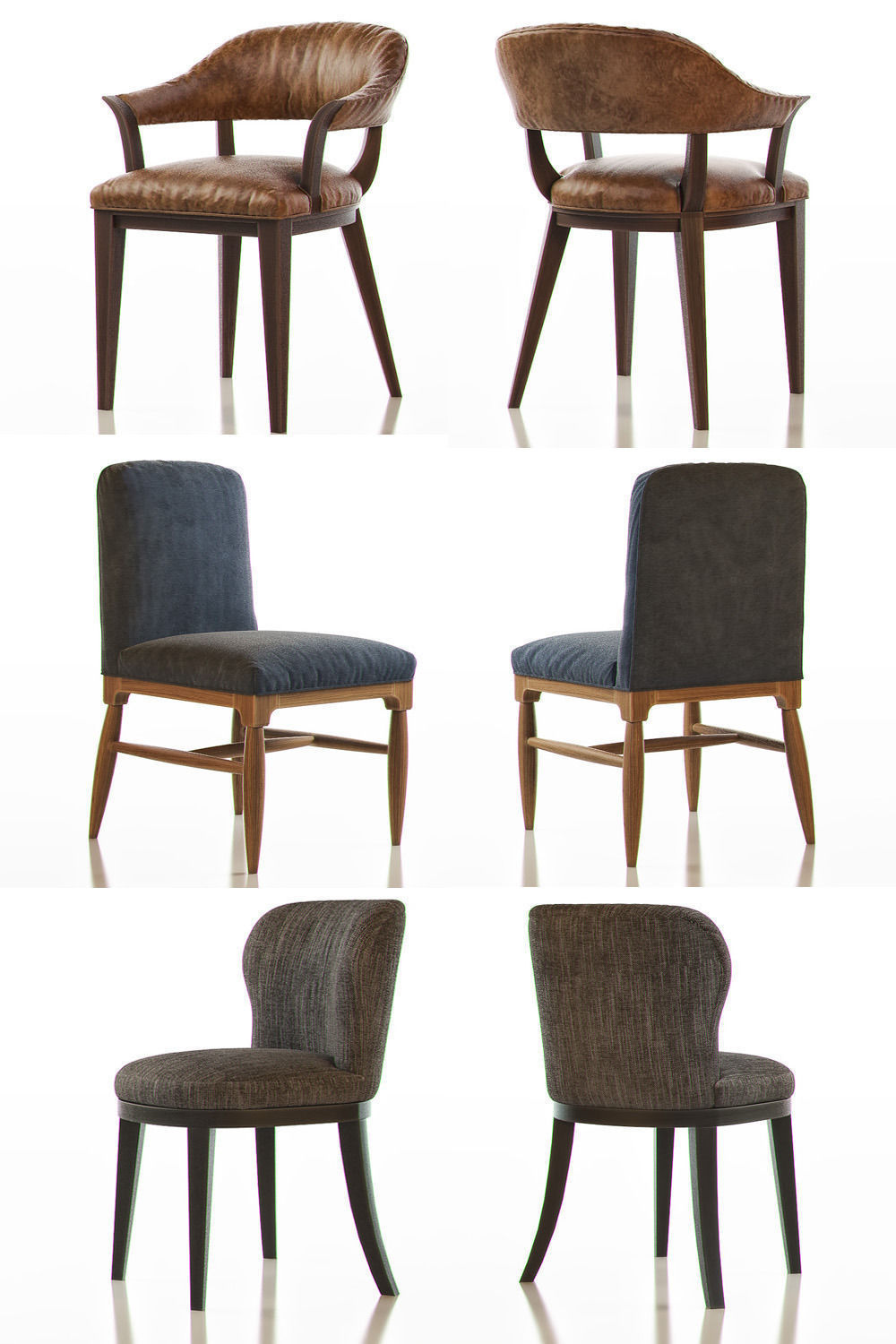 DINING Chair Pack - Set II 3D model_4