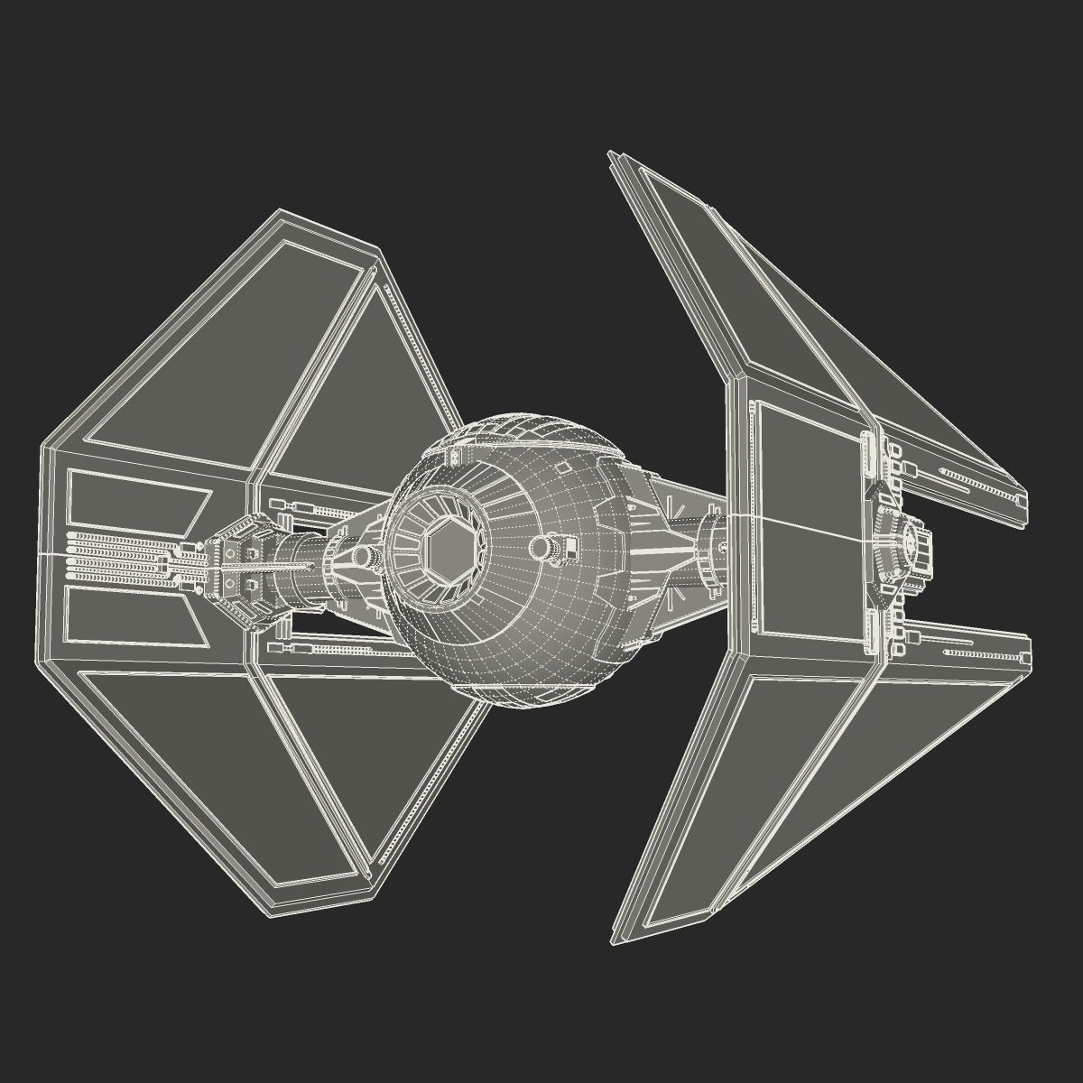 TIE Interceptor 3D model_12