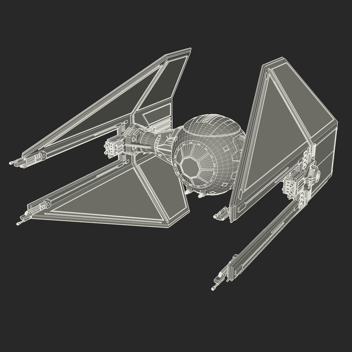TIE Interceptor 3D model_8