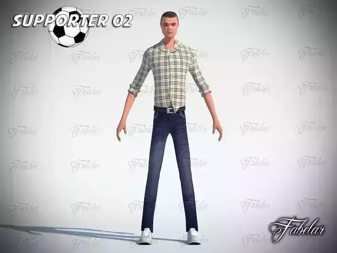 Supporter 02 Low-poly 3D model