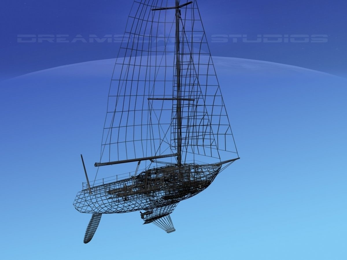 34 Ft Cutter Sailboat  3D model_17