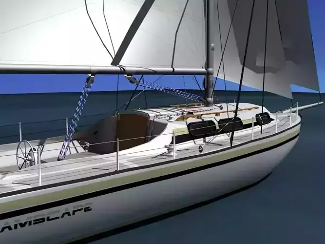 34 Ft Cutter Sailboat  3D model
