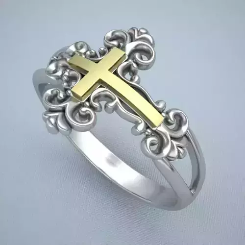 R christian cross ring