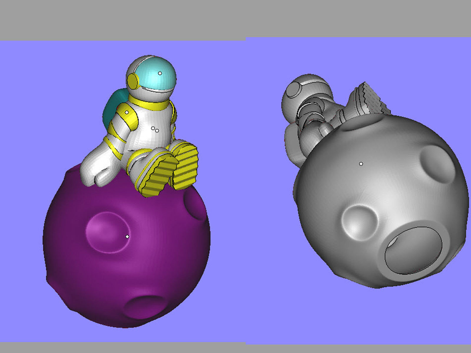 Astronaut sitting on an asteroid 0187 3D print model_7