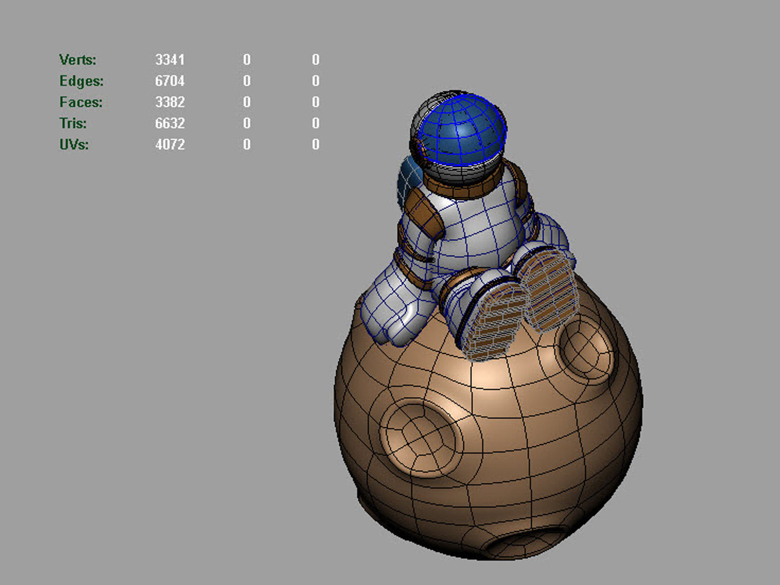 Astronaut sitting on an asteroid 0187 3D print model_4