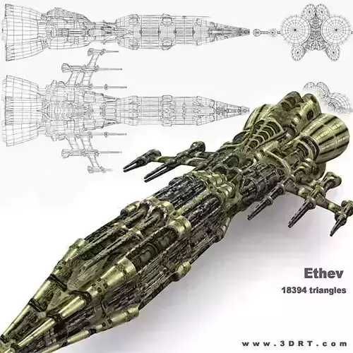 3DRT - Sci-Fi Norad Battleship - Ethev Low-poly 3D model