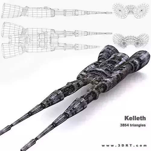 3DRT - Sci-Fi Norad Battleship - Keleth Low-poly 3D model