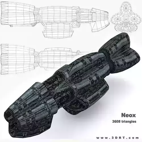 3DRT - Sci-Fi Norad Battleship - Neox Low-poly 3D model