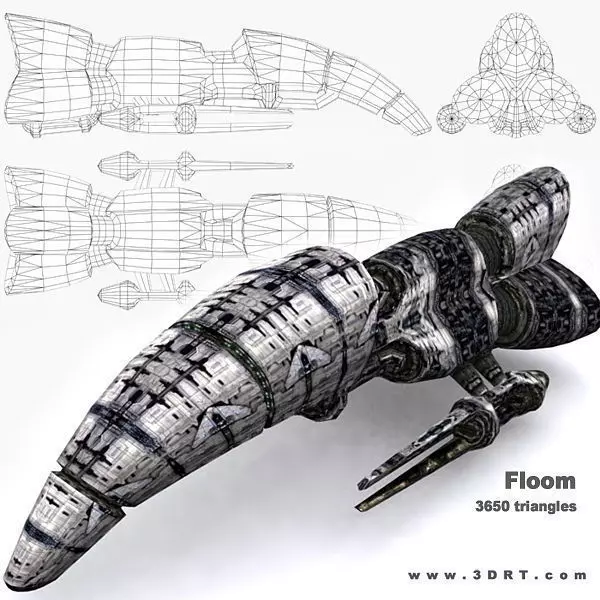 3DRT - Sci-Fi Norad Battleship - Floom Low-poly 3D model_0