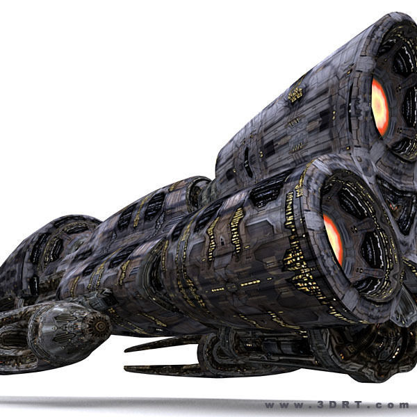 3DRT - Sci-Fi Norad Battleship - Floom Low-poly 3D model_5