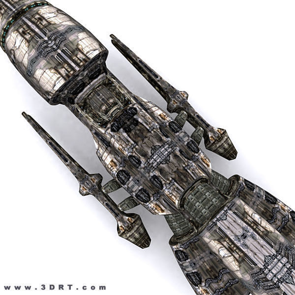 3DRT - Sci-Fi Norad Battleship - Floom Low-poly 3D model_3