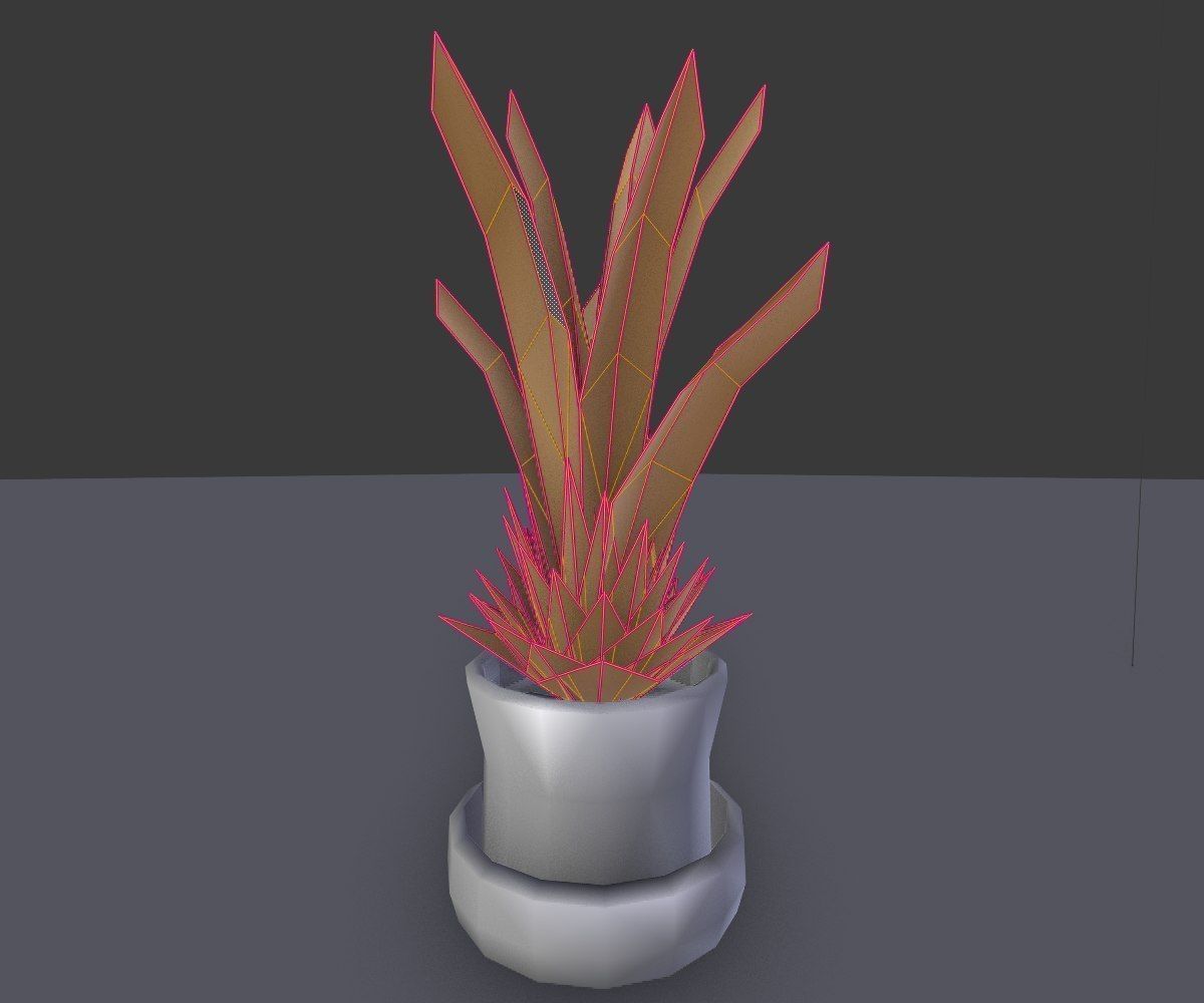 Indoor Pot Plant 3 Low-Poly Low-poly 3D model_9