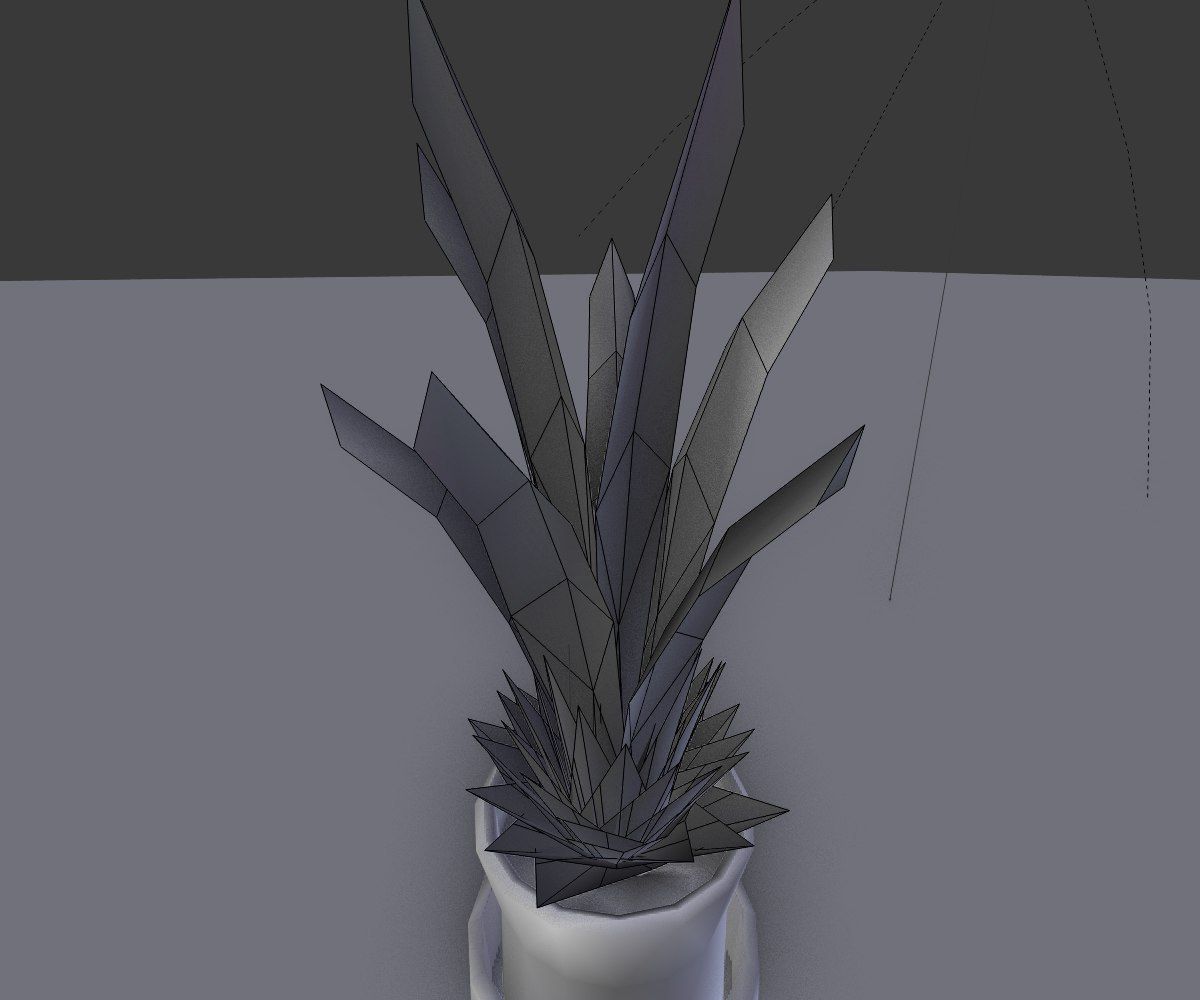 Indoor Pot Plant 3 Low-Poly Low-poly 3D model_14