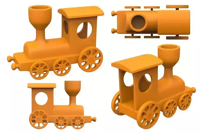 Train toy - orange 3D print model