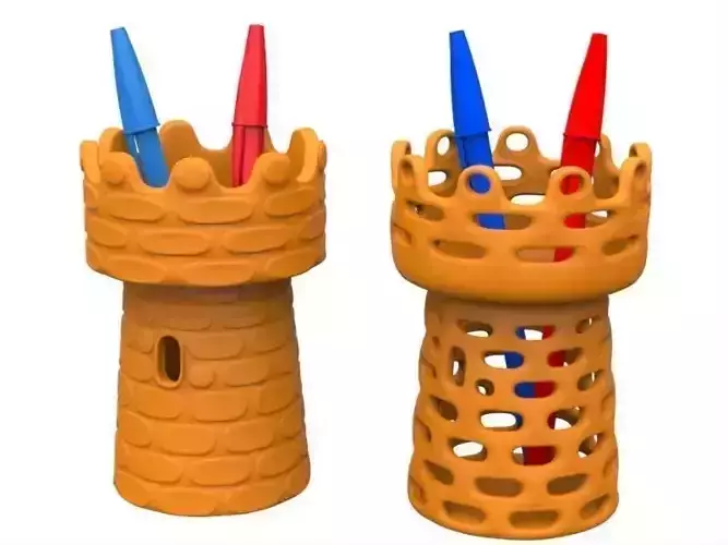 Pens Holder Castle 3D print model