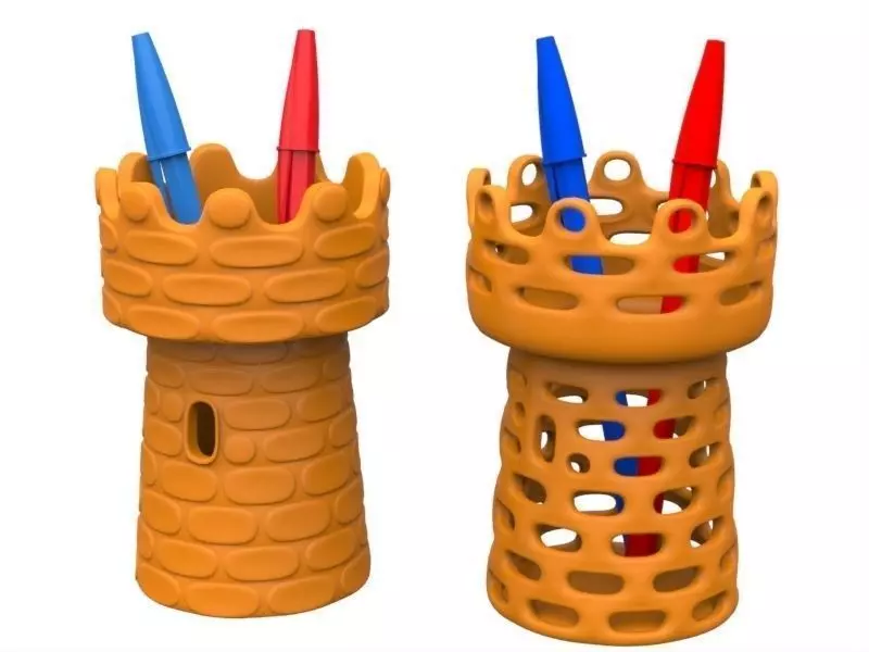 Pens Holder Castle 3D print model_0
