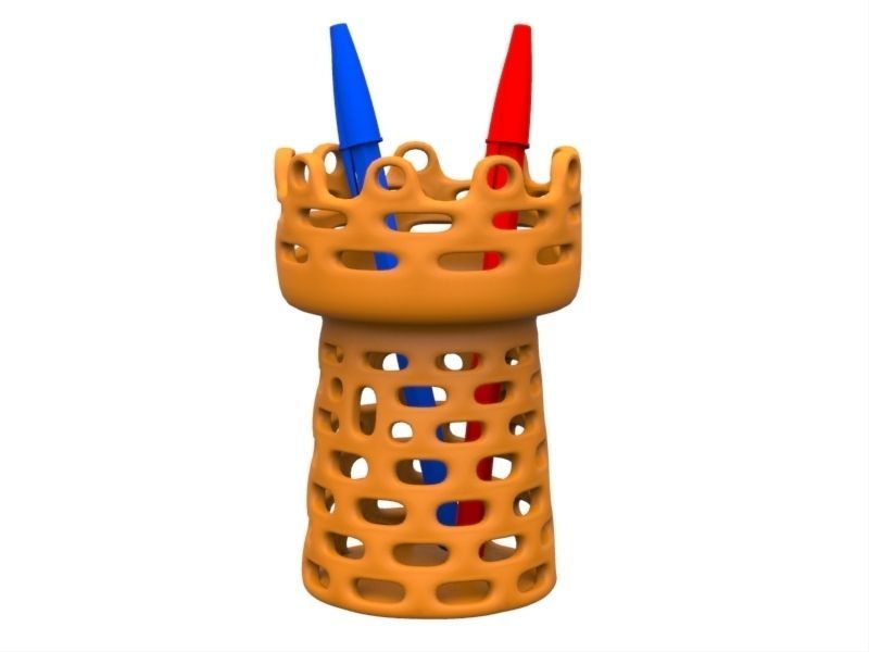 Pens Holder Castle 3D print model_2