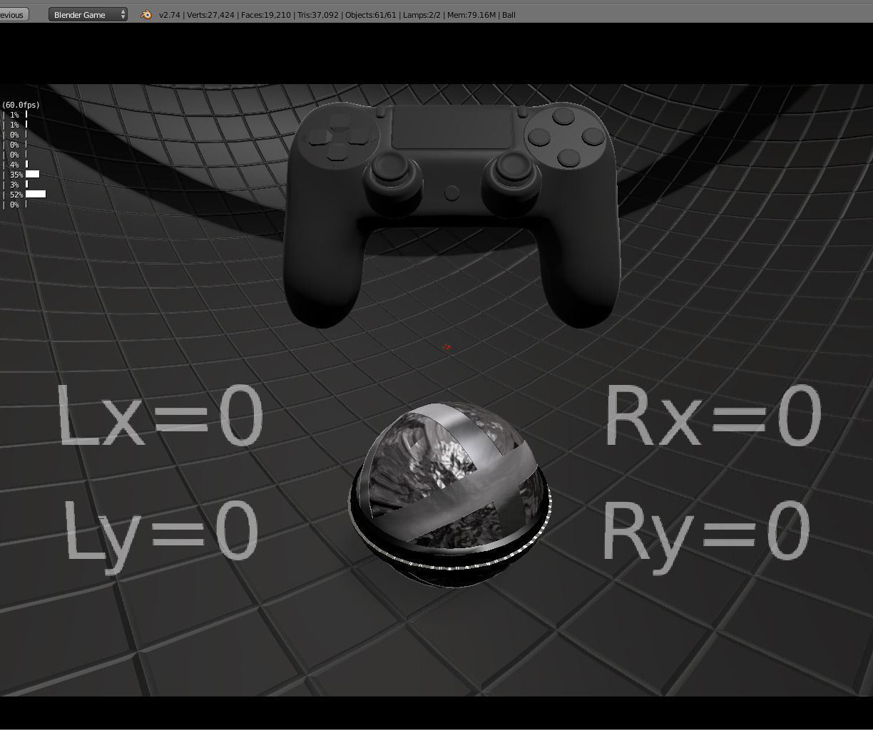 Blender Game Engine PS4 Controller Python Script Free low-poly 3D model_6
