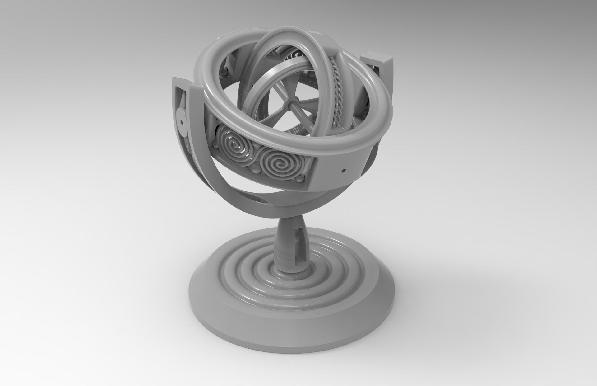 Gyroscope spherical microphone Free 3D print model_0