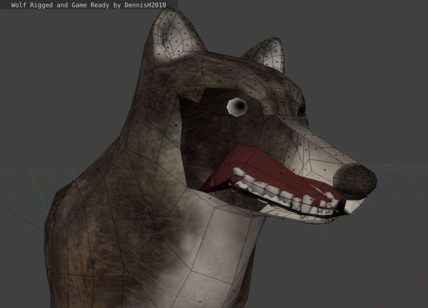 Wolf Rigged Low-poly and Game-Ready Low-poly 3D model_53