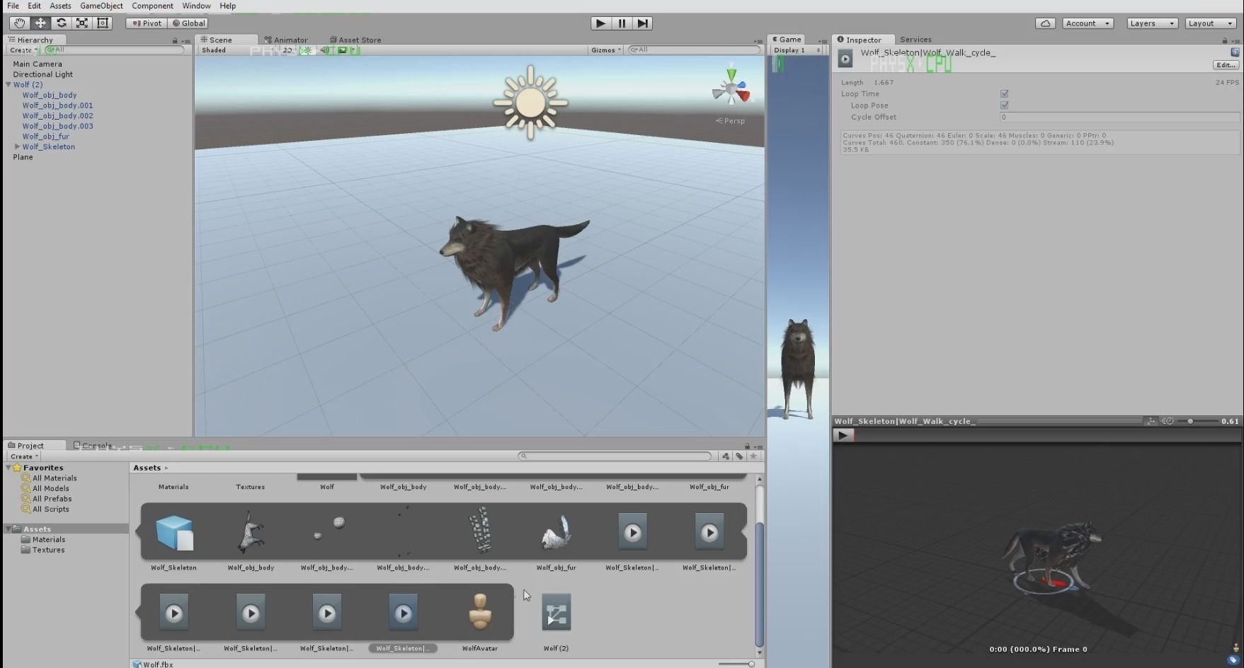 Wolf Rigged Low-poly and Game-Ready Low-poly 3D model_33
