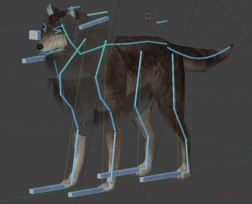 Wolf Rigged Low-poly and Game-Ready Low-poly 3D model_20