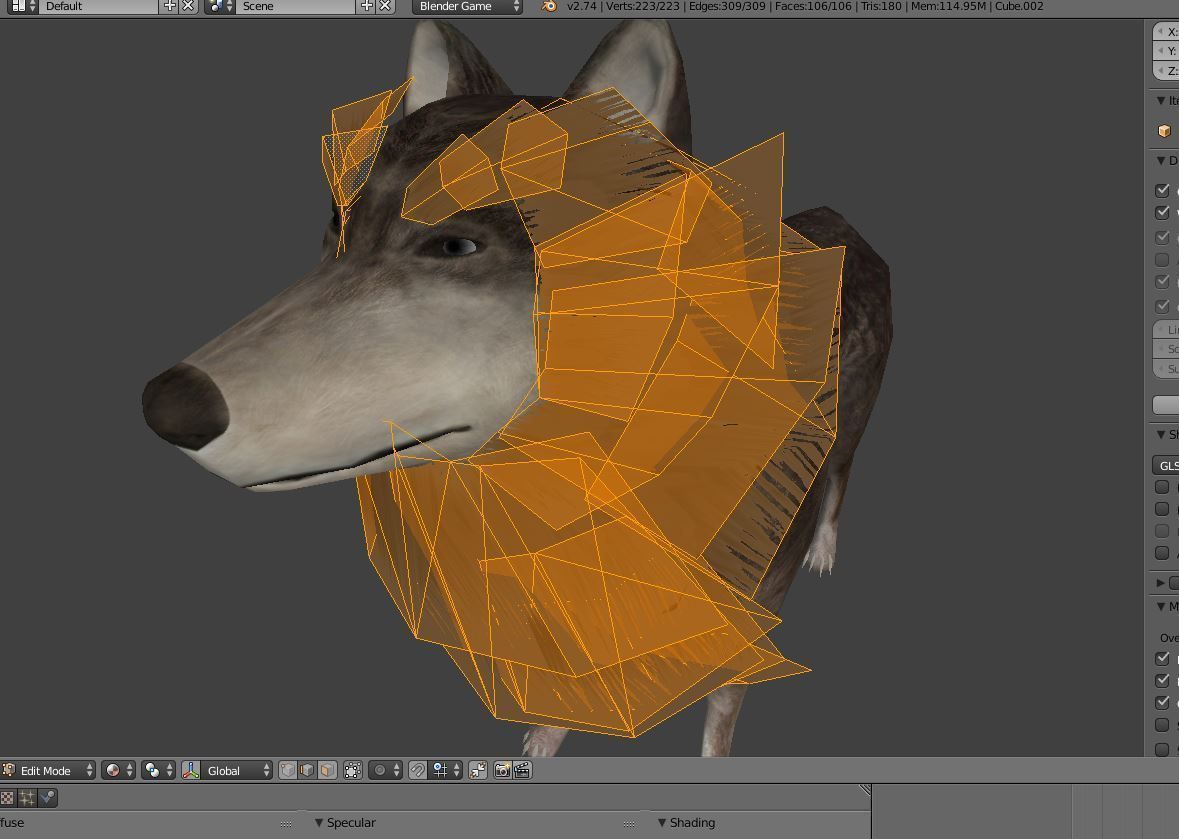 Wolf Rigged Low-poly and Game-Ready Low-poly 3D model_19