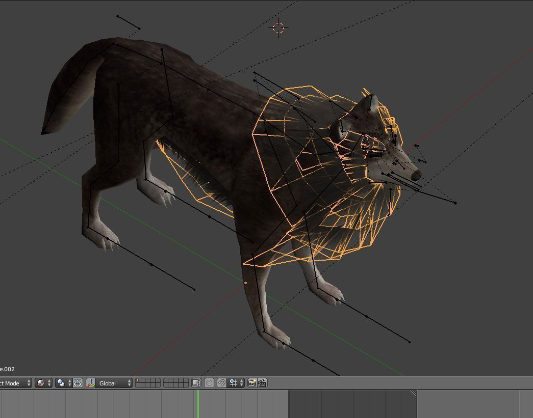 Wolf Rigged Low-poly and Game-Ready Low-poly 3D model_16