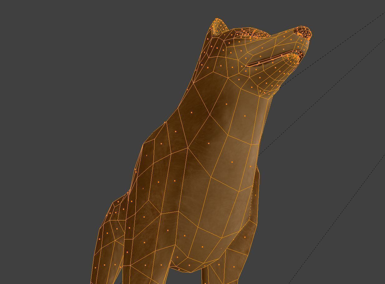 Wolf Rigged Low-poly and Game-Ready Low-poly 3D model_30