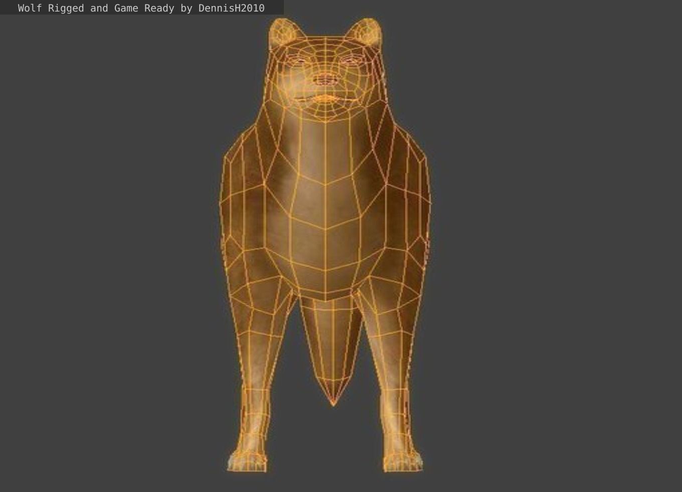 Wolf Rigged Low-poly and Game-Ready Low-poly 3D model_45